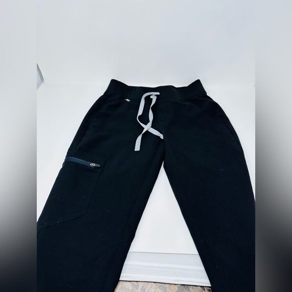 Figs Zamora Jogger Scrub Pants Black Pull On Drawstring  XXS - Picture 4 of 12